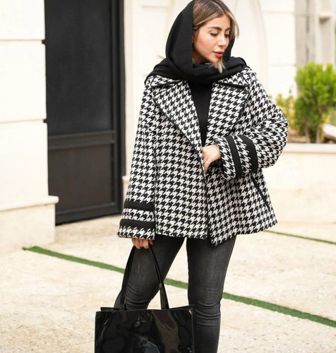 مانتو پاییزی توییت موهر مدل رومنس