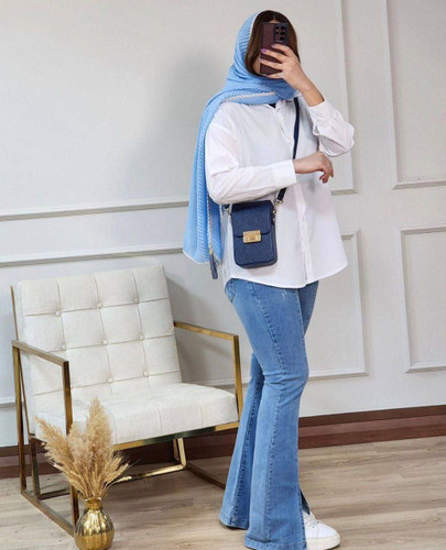 شومیز سفید داکرون مدل ستاره