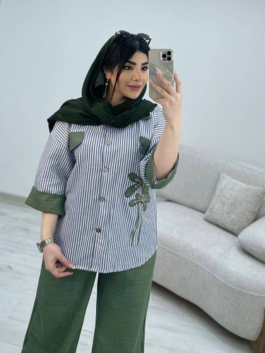 ست شومیز و شلوار شاپرک