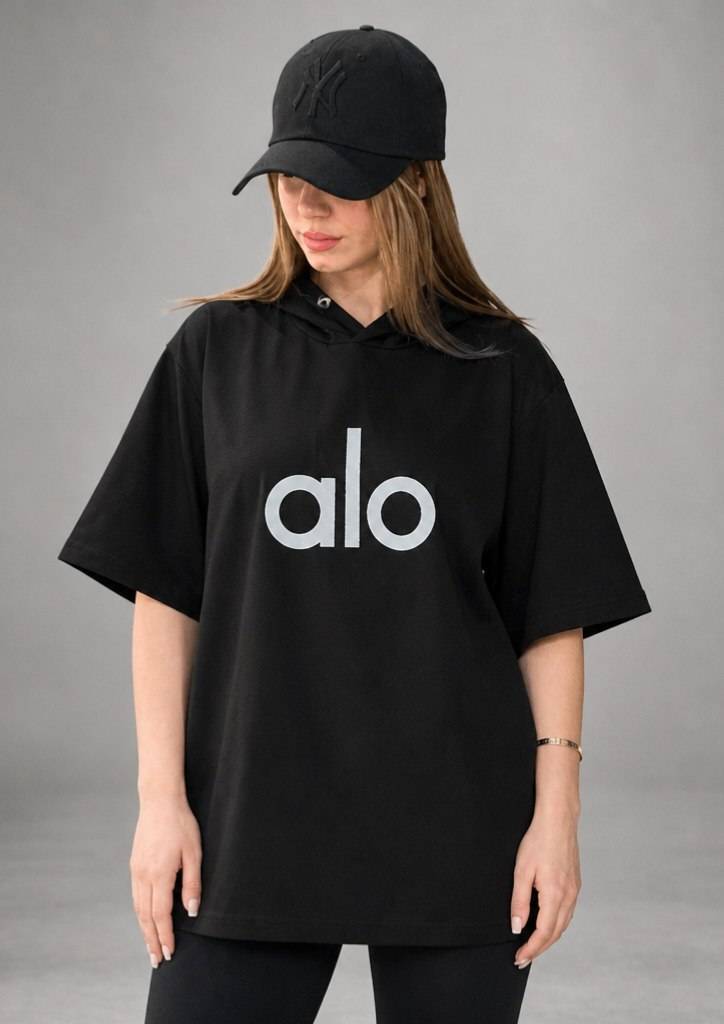 تیشرت باکسی کلاهدار alo