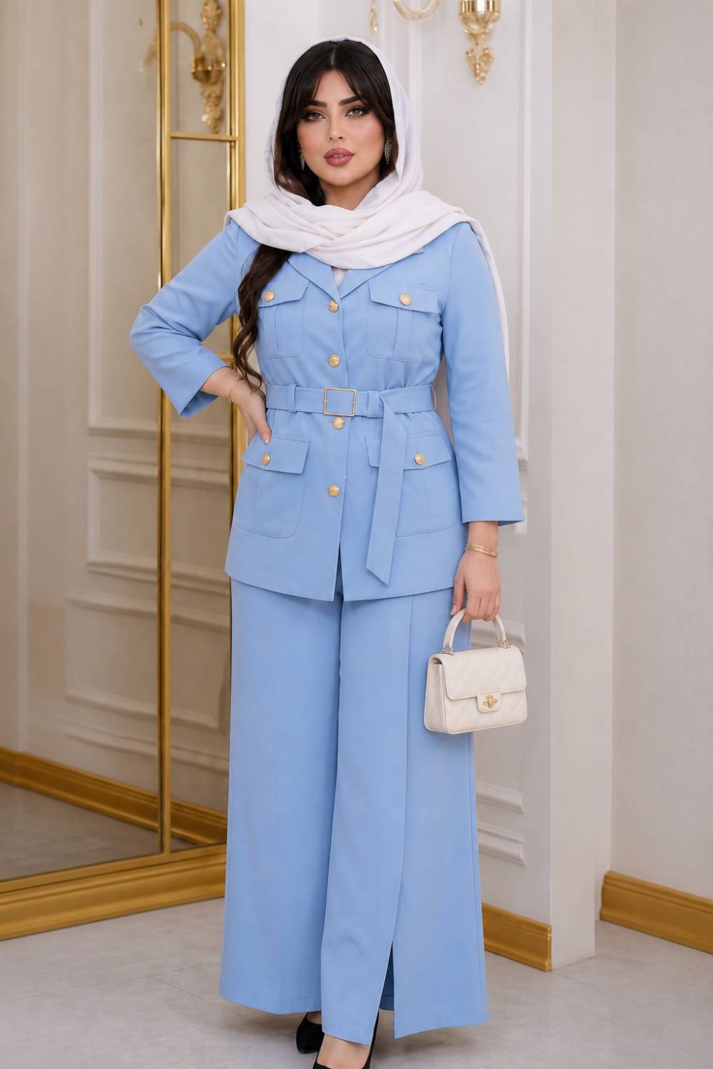 ست مانتو و شلوار مازراتی شبنم