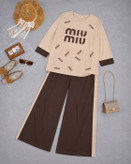ست تیشرت و شلوار miu miu تک رنگ