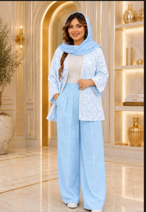 ست مانتو و شلوار توردار مازراتی
