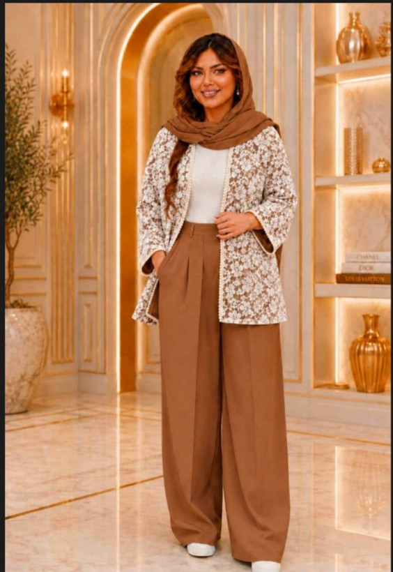ست مانتو و شلوار توردار مازراتی
